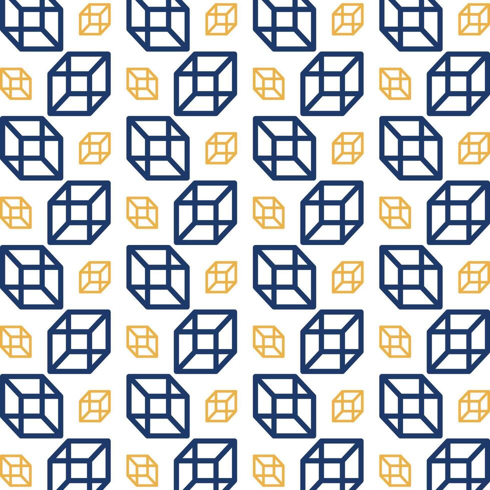 Cube wonderful trendy multicolor repeating pattern vector illustration background