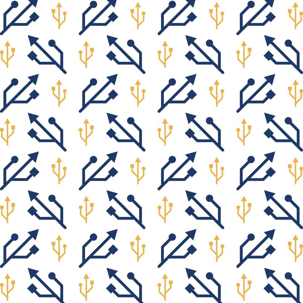 USB wonderful trendy multicolor repeating pattern vector illustration background