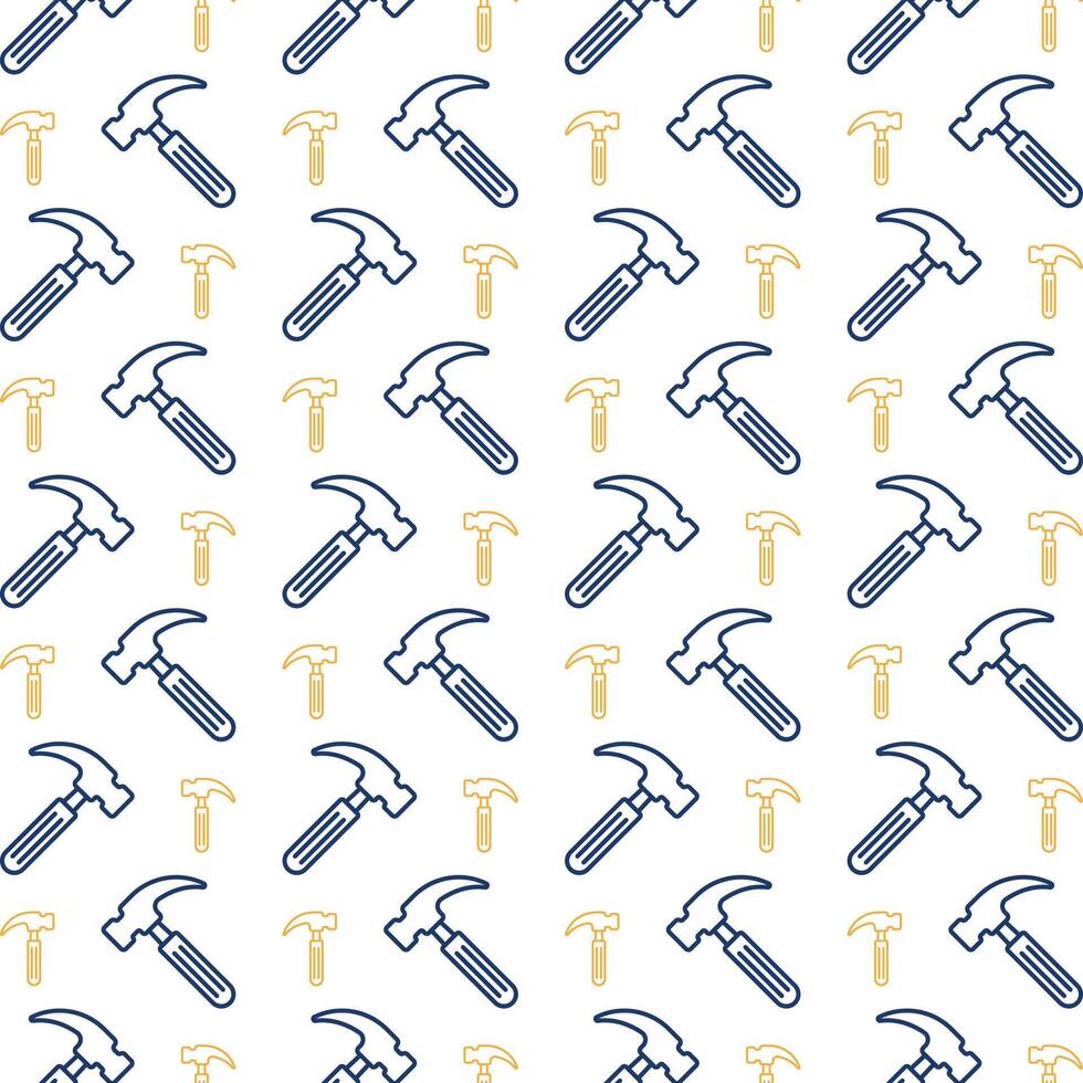 Hammer wonderful trendy multicolor repeating pattern vector illustration background