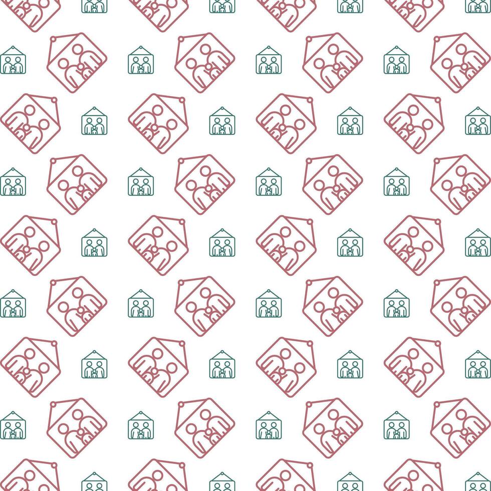 Family picture gorgeous trendy multicolor repeating pattern vector illustration background