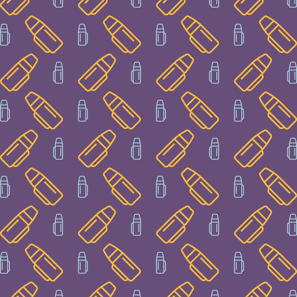 Thermos trendy repeating pattern multicolor illustration background vector