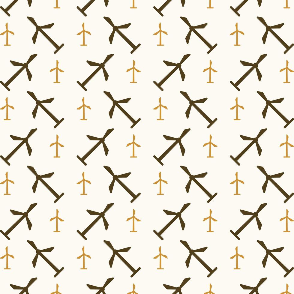 Wind turbine multicolor trendy golden repeating pattern vector illustration background