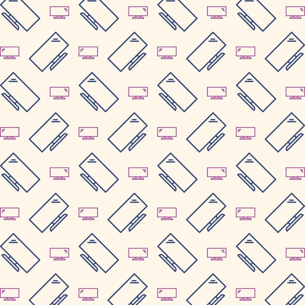 Television awesome trendy multicolor repeating pattern vector illustration background