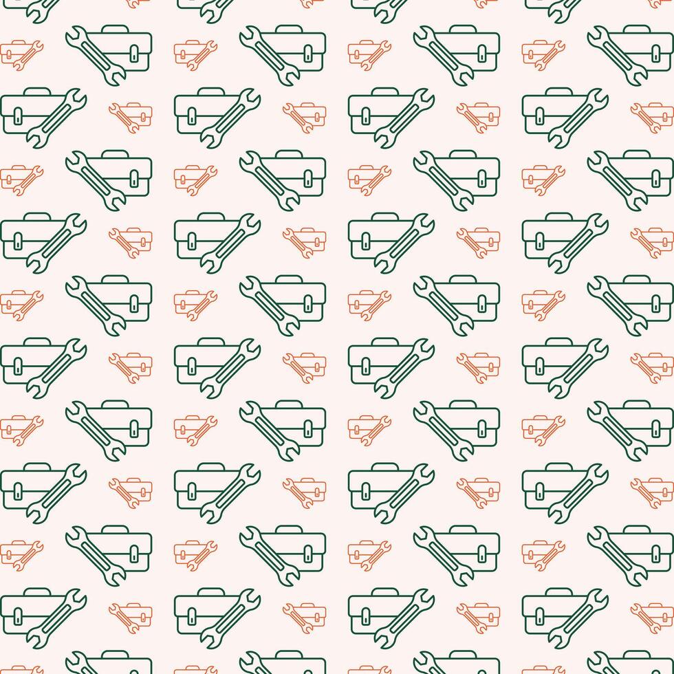 Toolbox adorable trendy multicolor repeating pattern vector illustration background