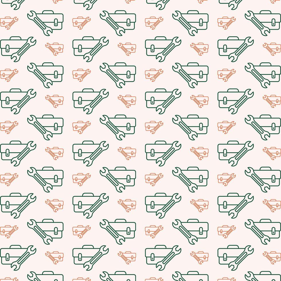 Toolbox adorable trendy multicolor repeating pattern vector illustration background