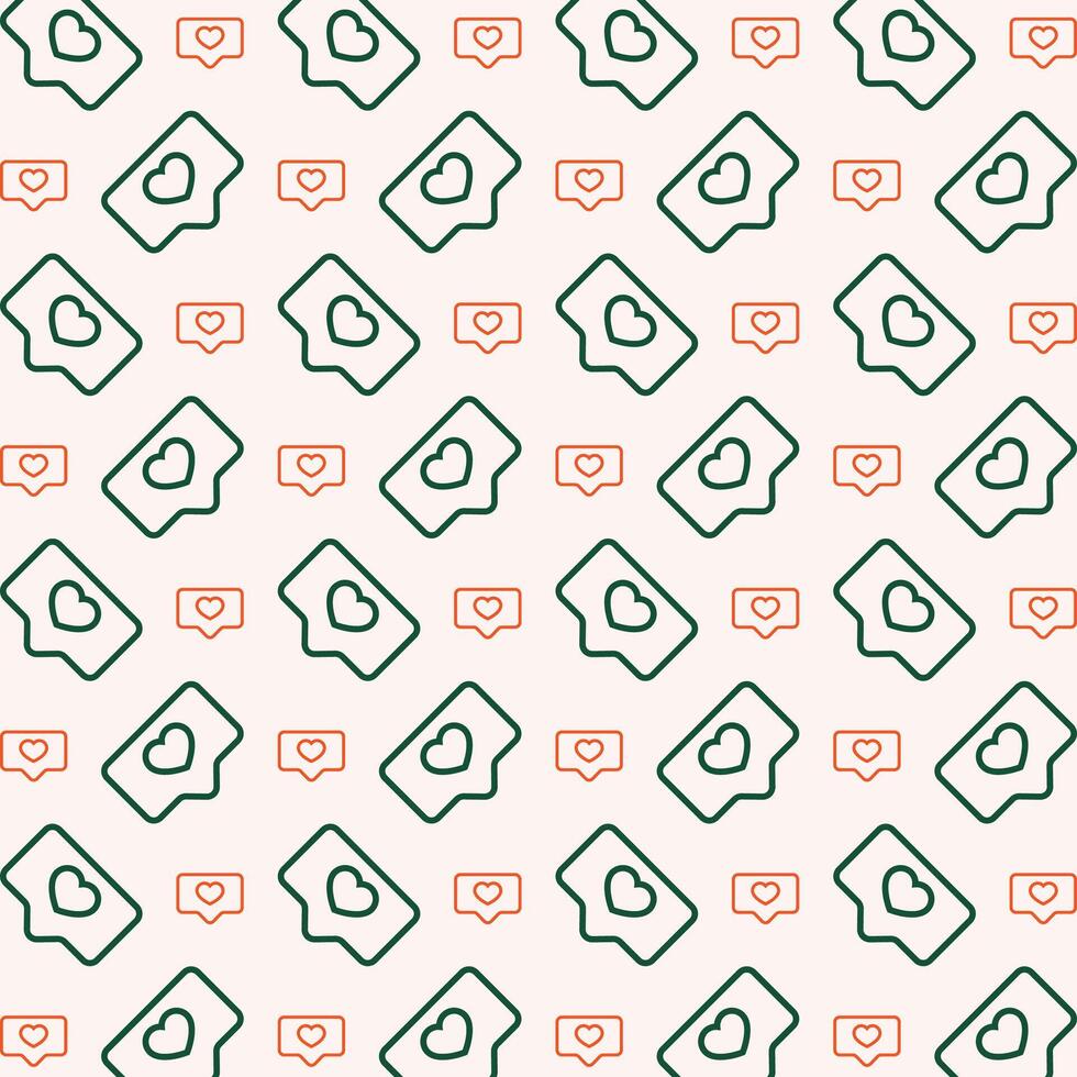 Heart notification adorable trendy multicolor repeating pattern vector illustration background