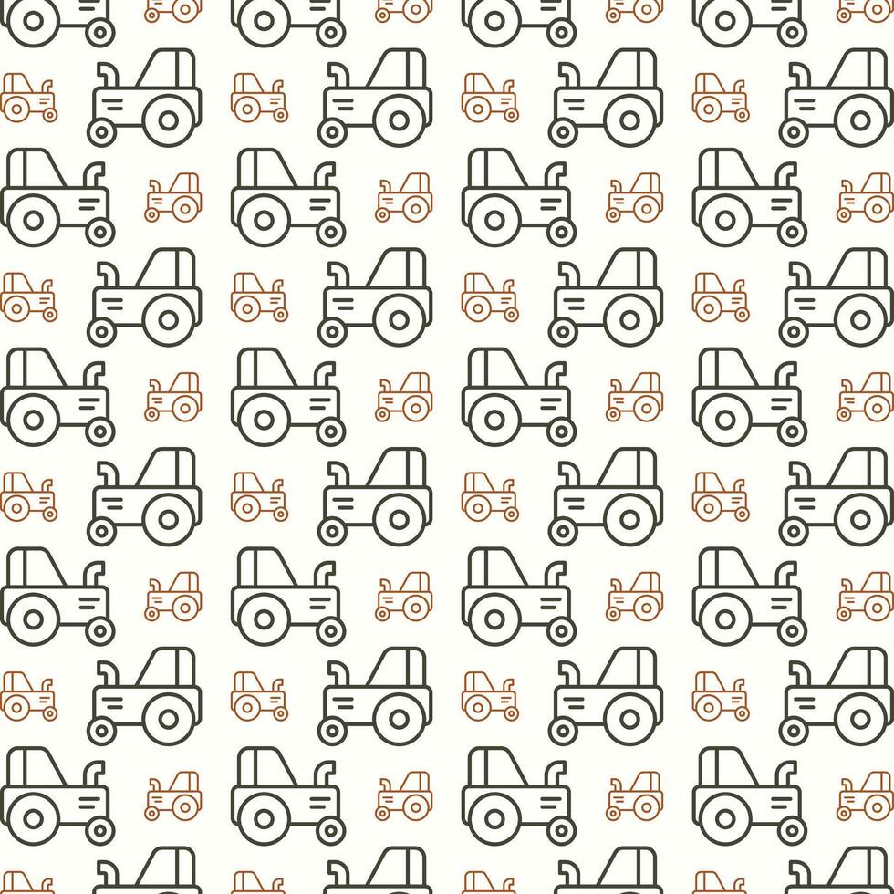 Tractor pretty trendy multicolor repeating pattern vector illustration background
