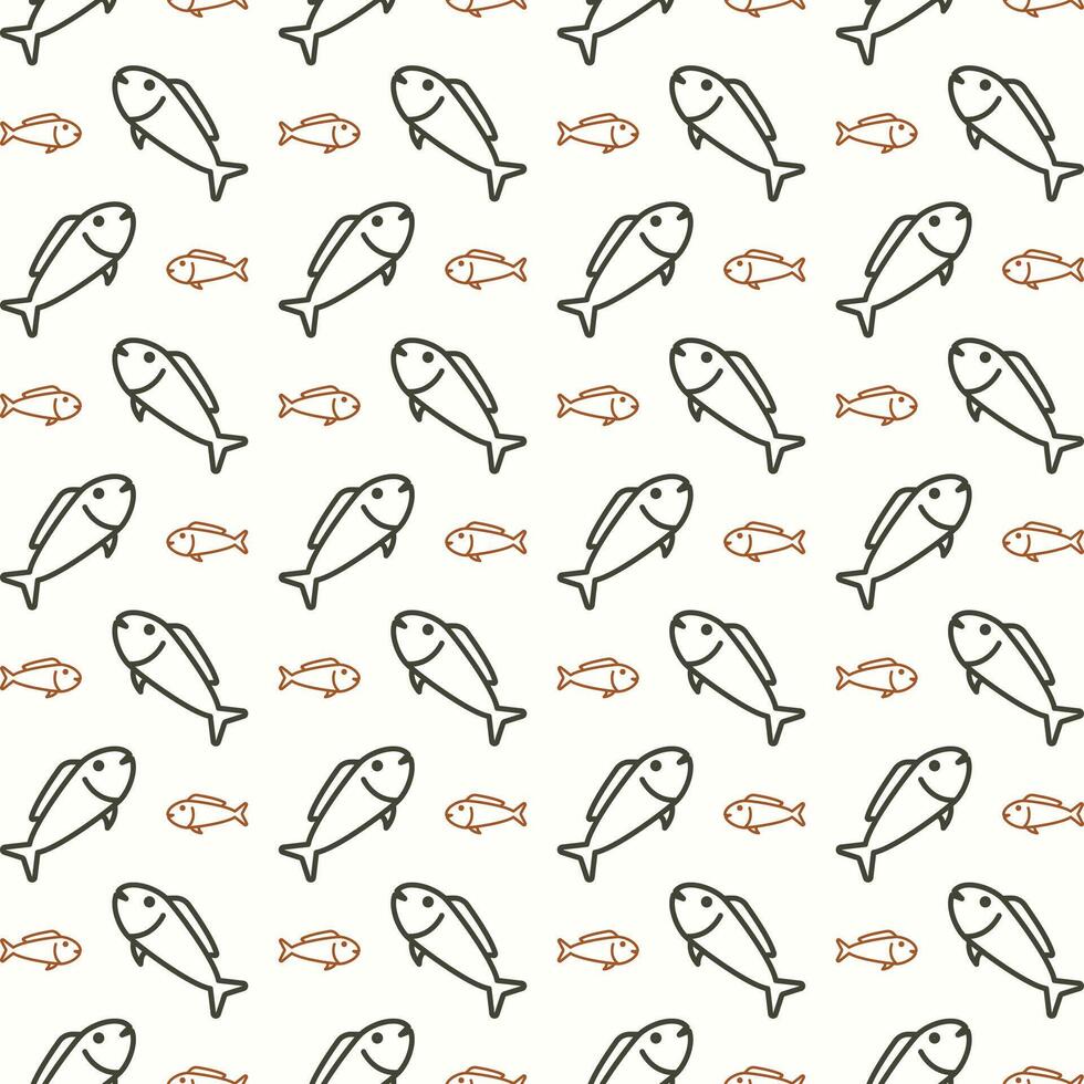 Fish trendy multicolor repeating pattern vector illustration background