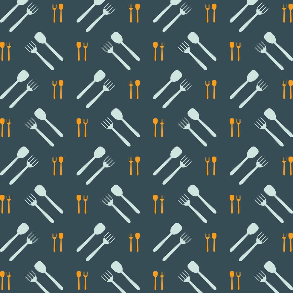Cutlery sensational trendy multicolor repeating pattern vector illustration background