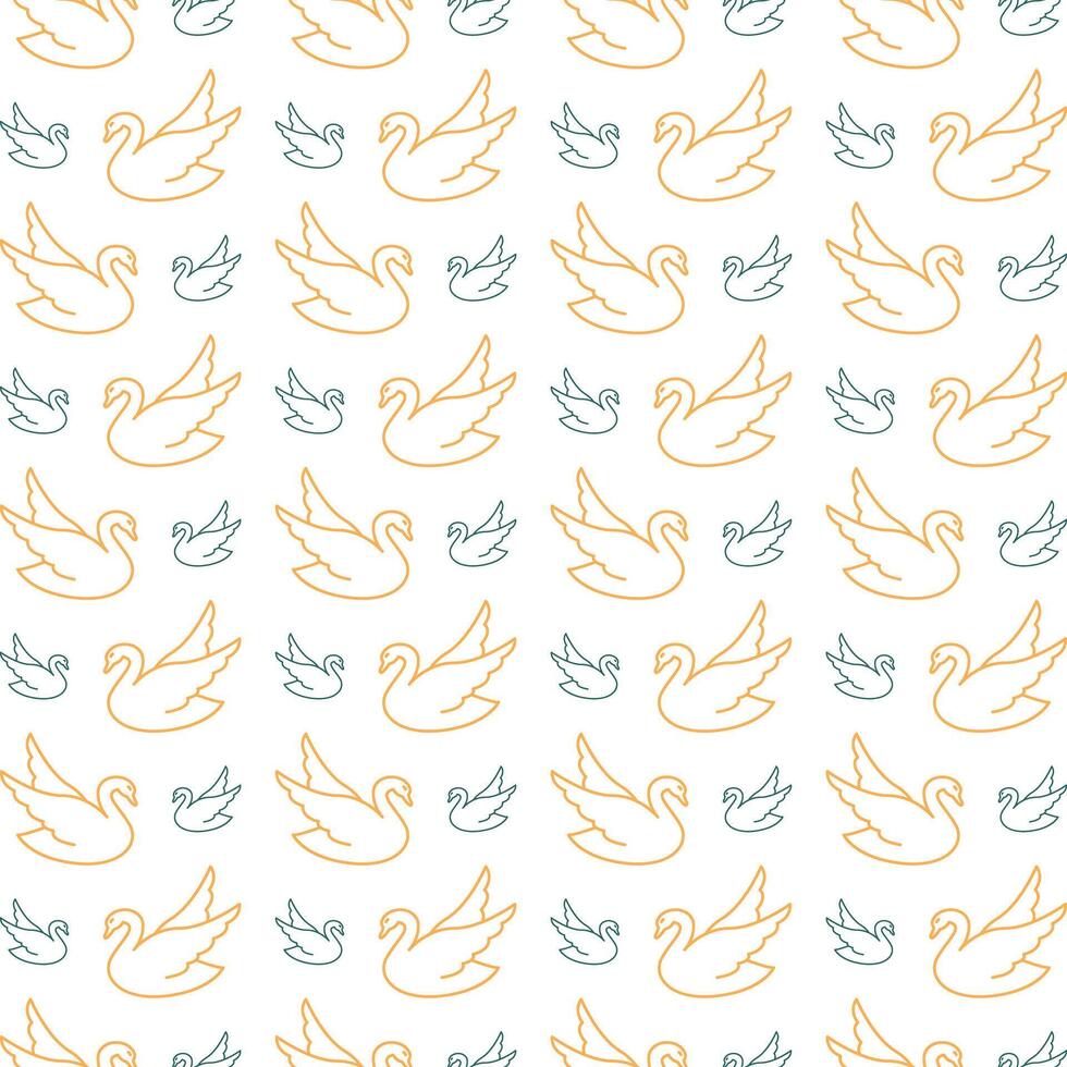 Swan icon brilliant trendy multicolor repeating pattern vector illustration background