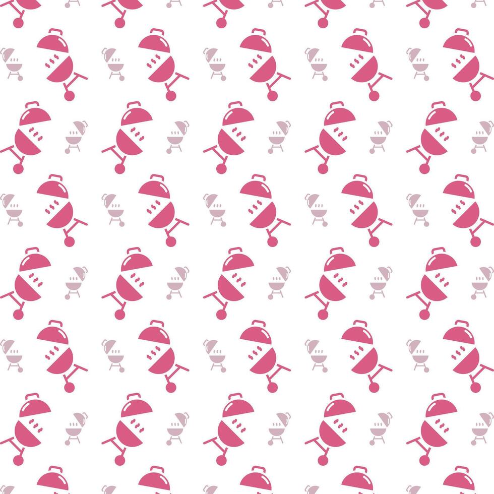 Barbeque delightful trendy red color repeating pattern vector illustration background