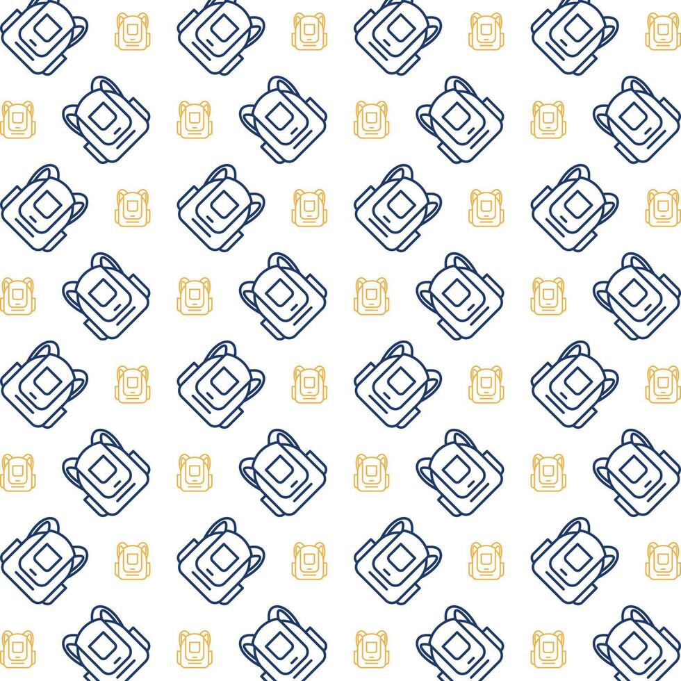 School bag wonderful trendy multicolor repeating pattern vector illustration background
