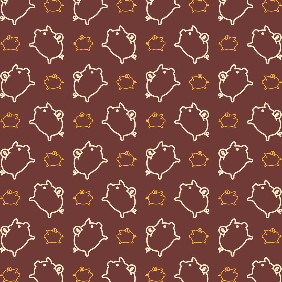 Money back flat icon repeating trendy pattern multicolor brown vector illustration background