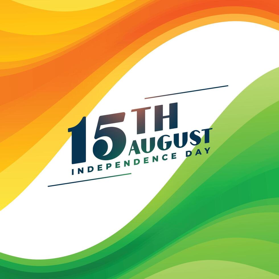 nice 15th august independence day tricolor background vector