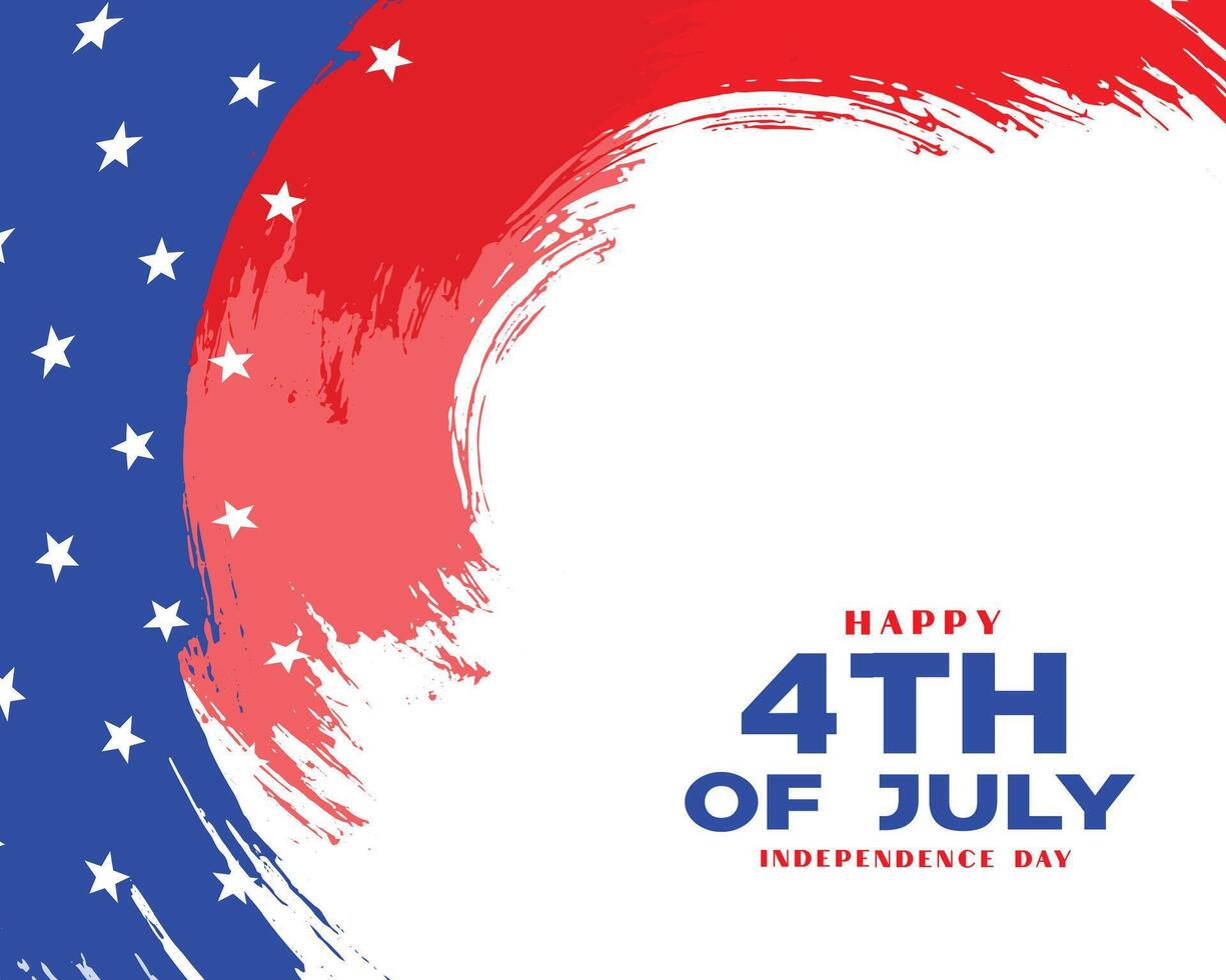 happy 4th of july united states flag independence day design in brush stroke style vector