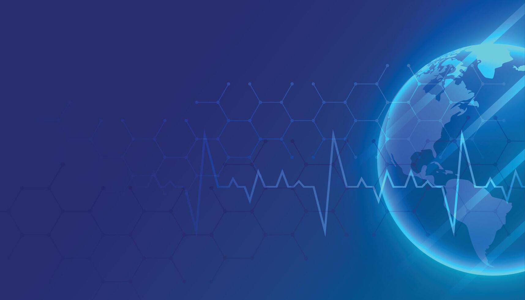 world medical and healthcare blue background with text space vector