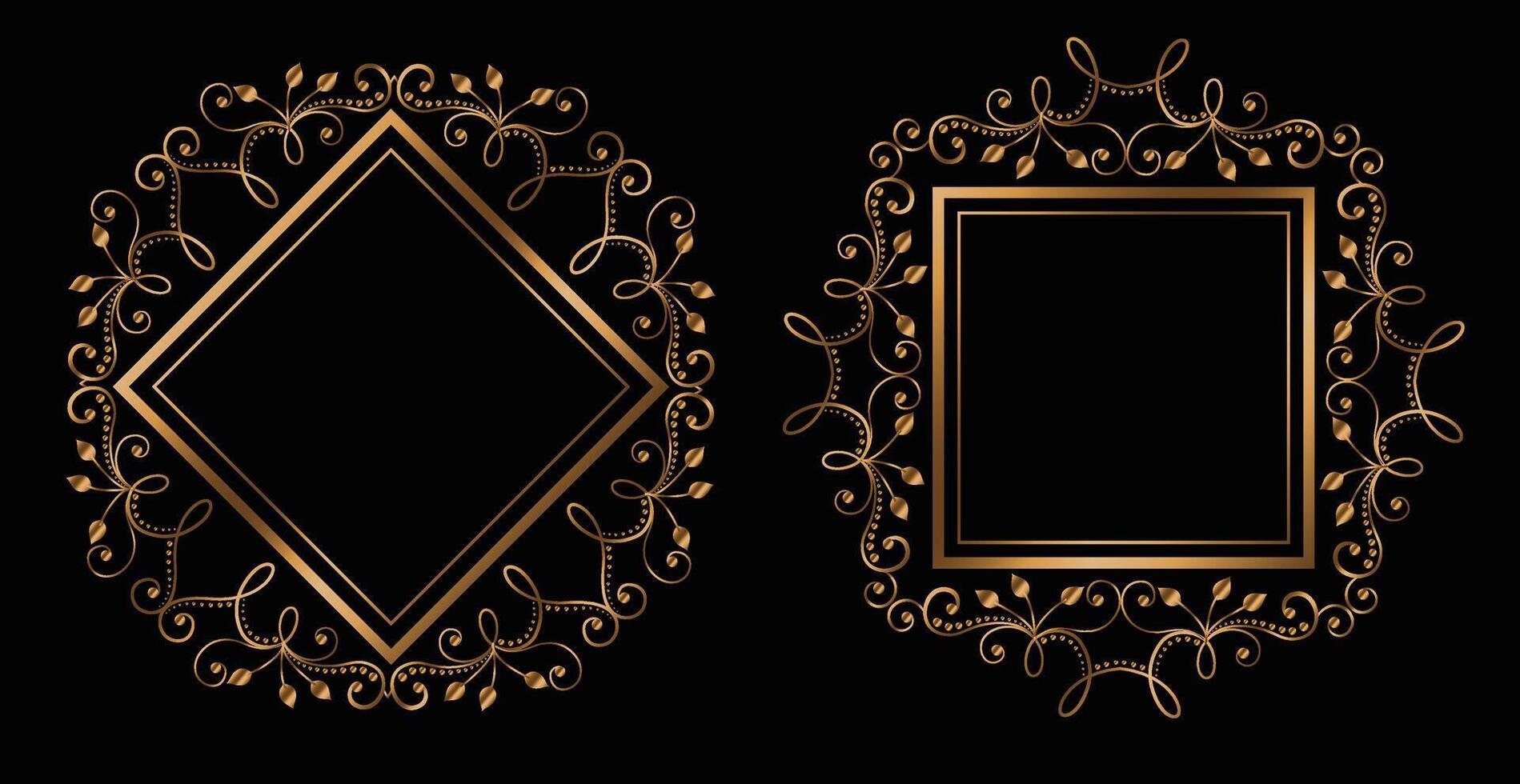 lovely wedding ornamental royal frames with text space vector