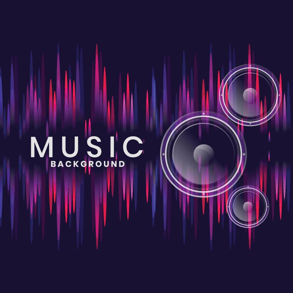 music speakers background in neon style design vector