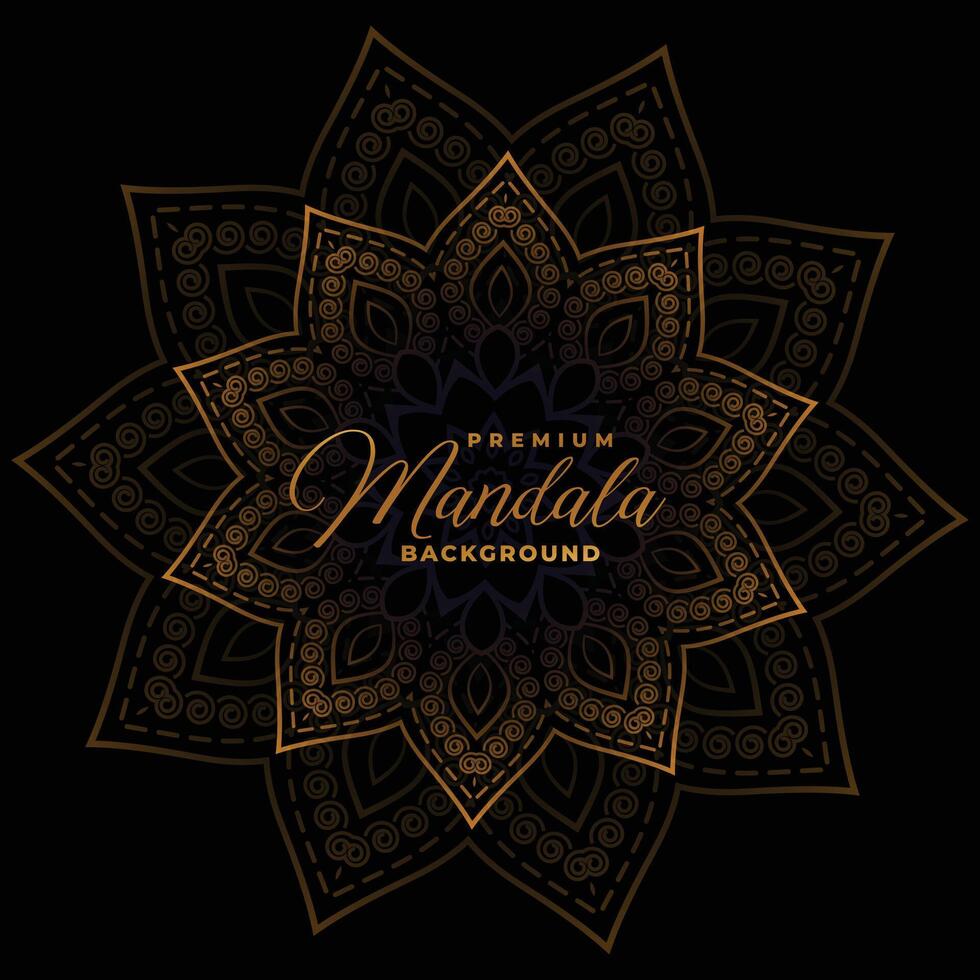 decorativo mandala modelo en oscuro negro antecedentes vector