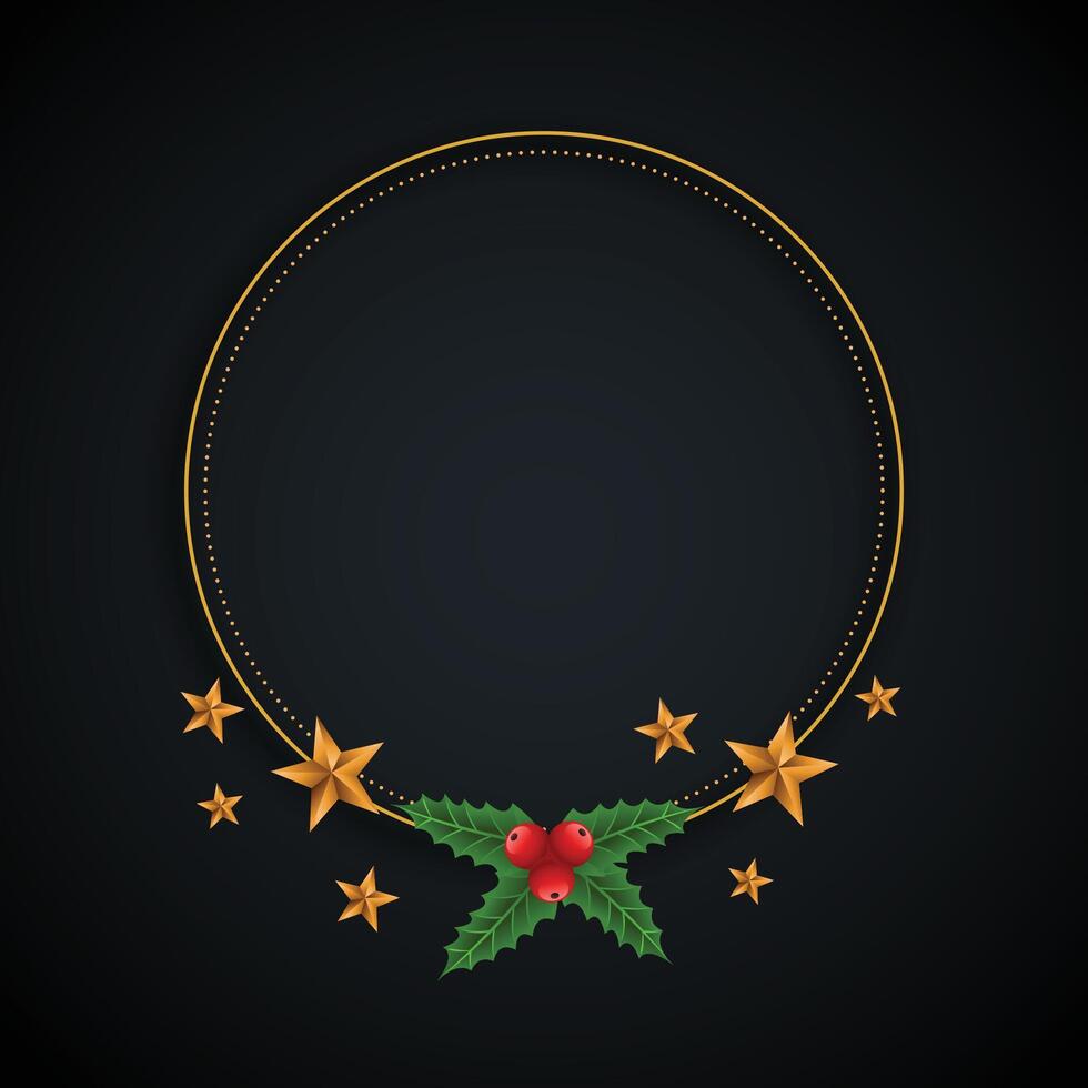 Navidad decorativo marco con estrellas y hojas antecedentes vector