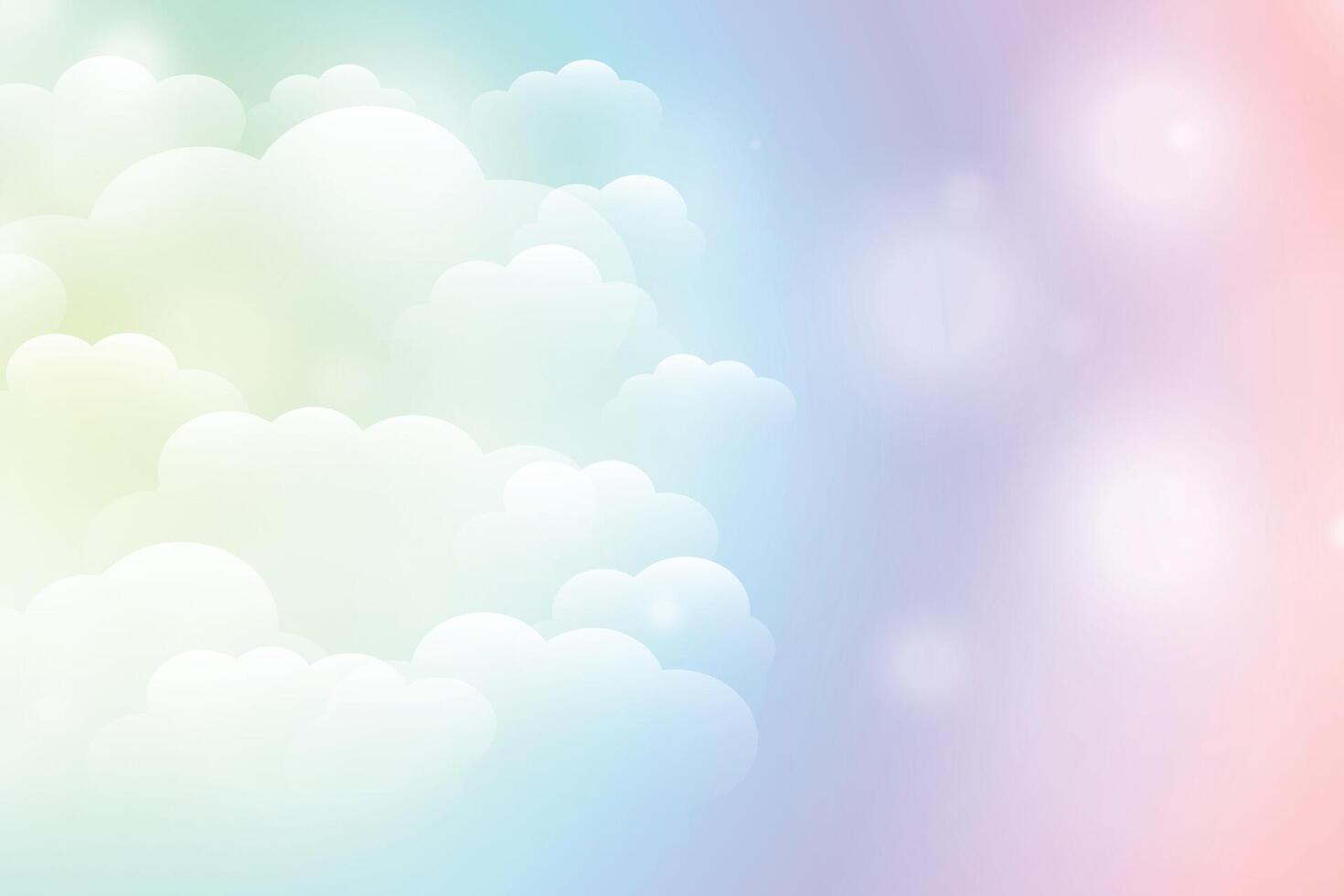 dreamy magical shiny clouds background in vibrant colors vector