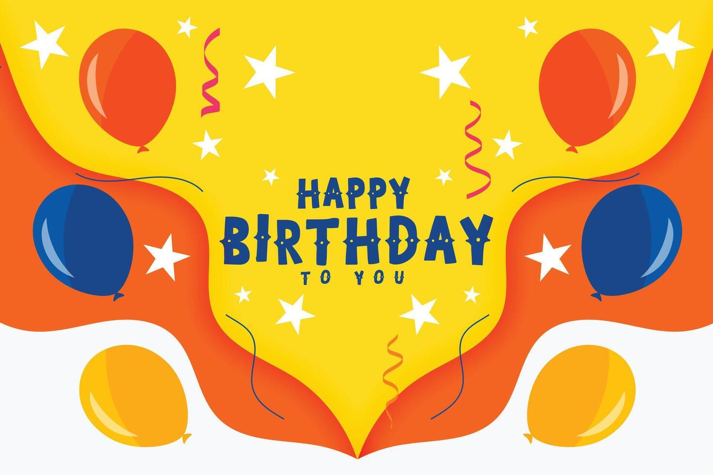 flat style happy birthday celebration card design vector