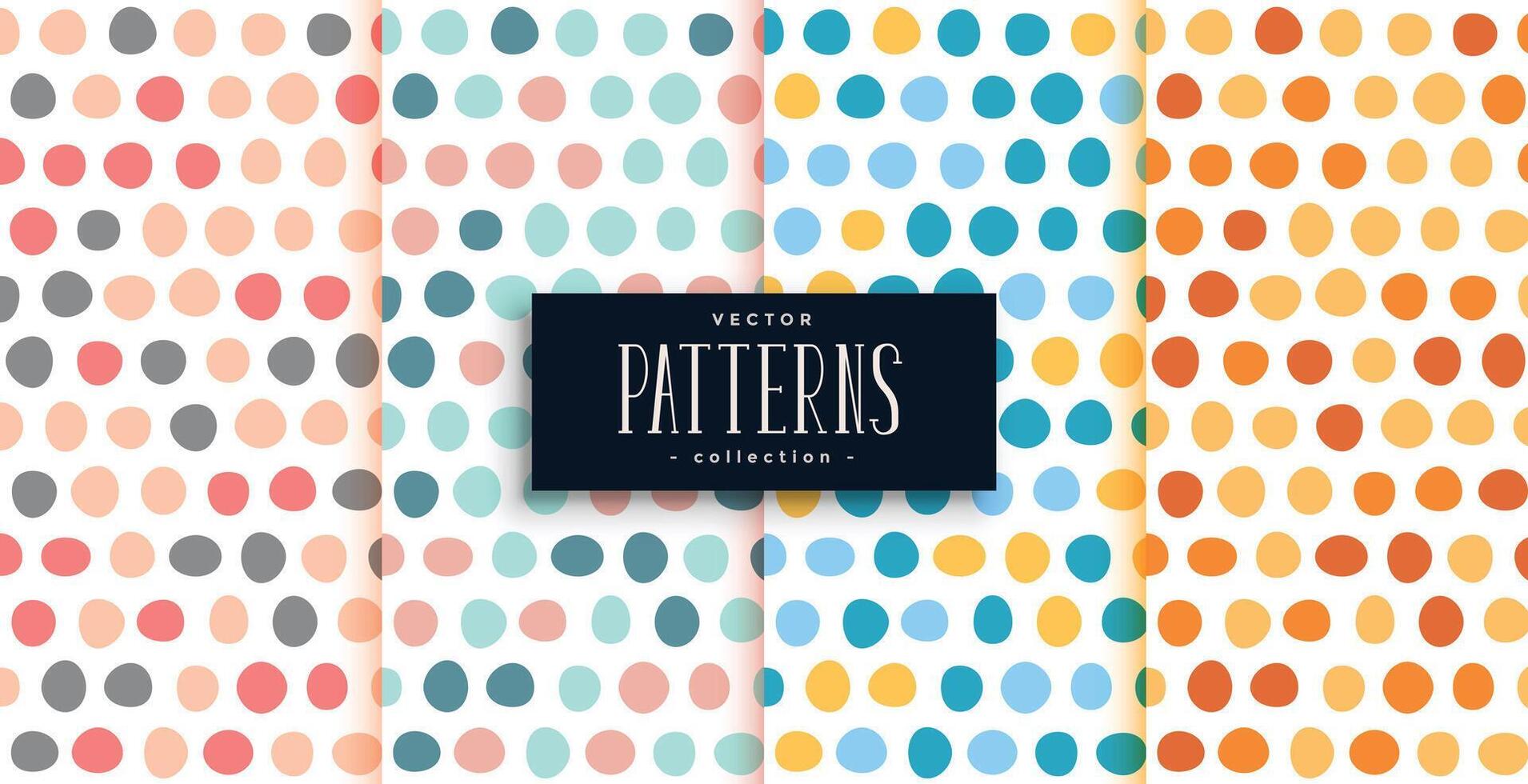 big dots circles pattern set of four vector