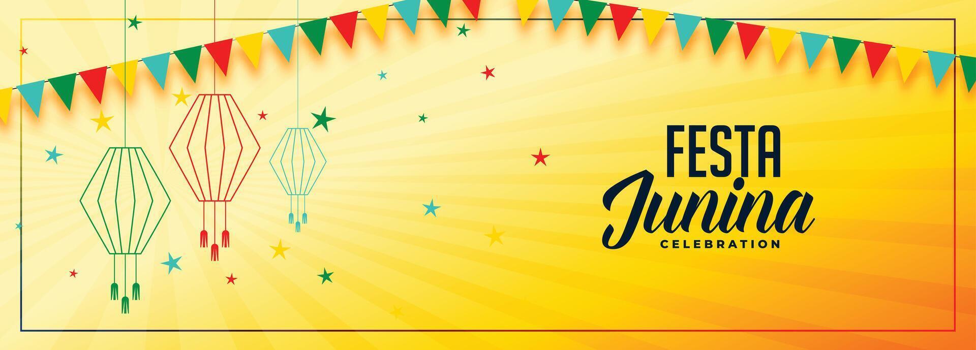 nice festa junina celebration banner design vector