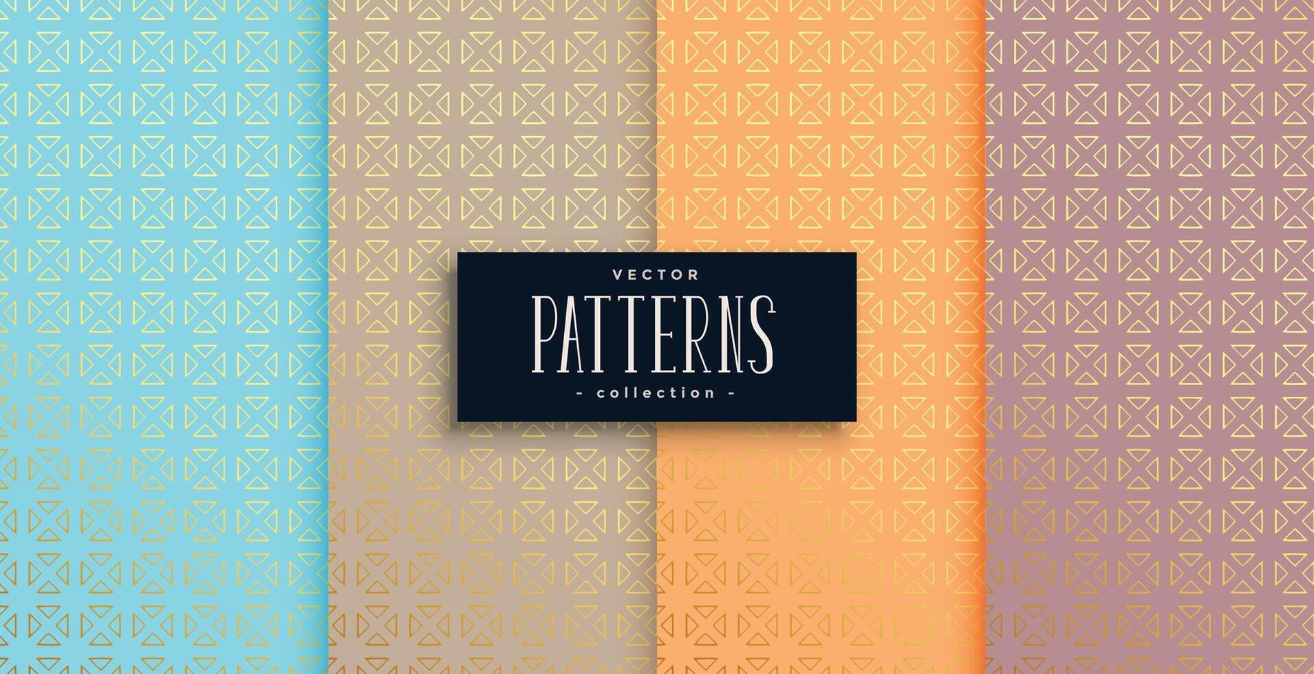 artistic ethnic style patterns set of four vector