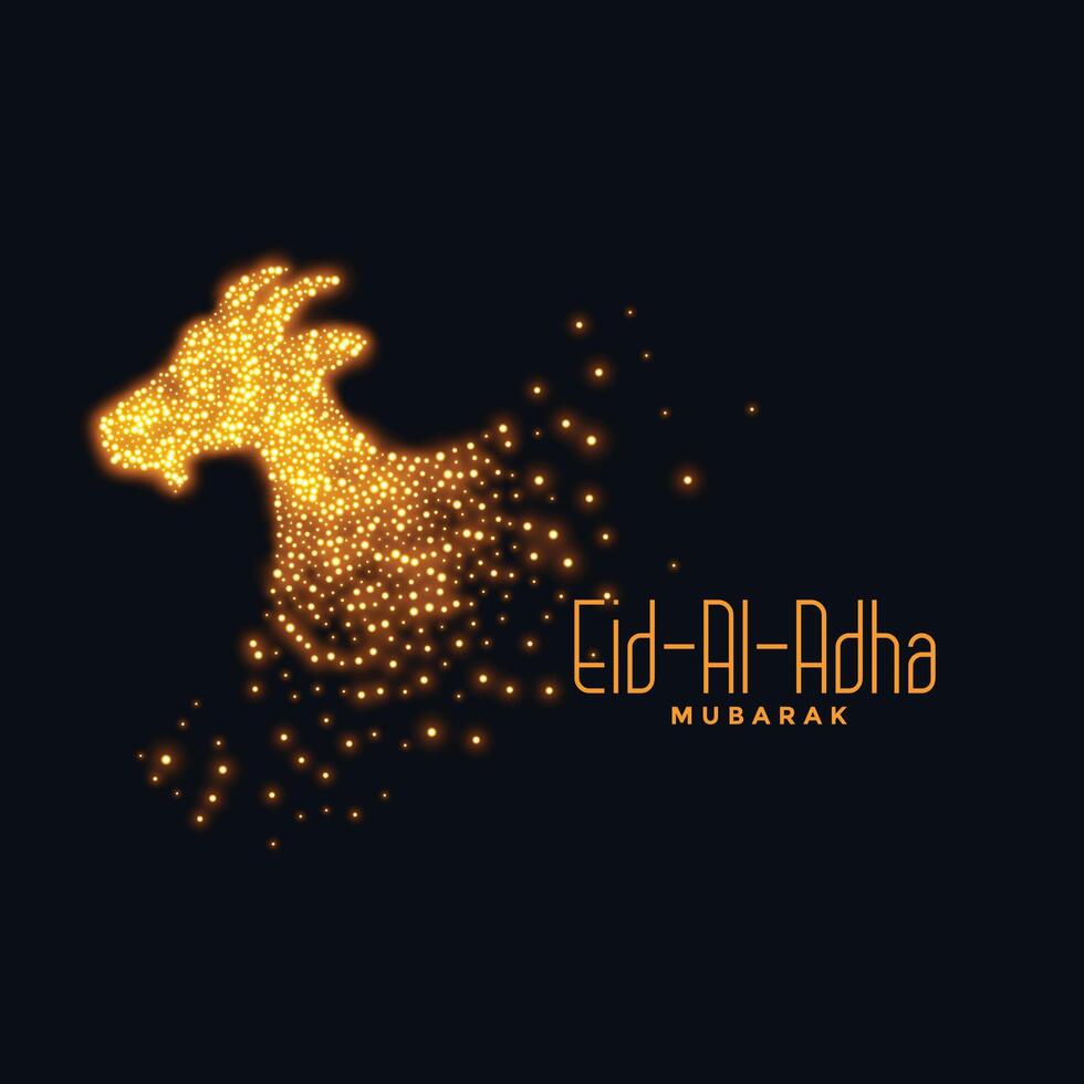 eid al adha background with sparkling goat design vector