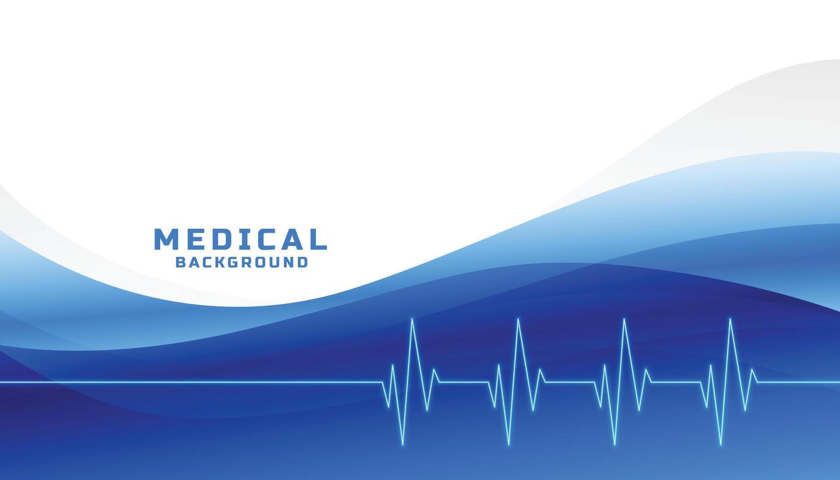 stylish medial and healthcare background with blue wavy shape vector