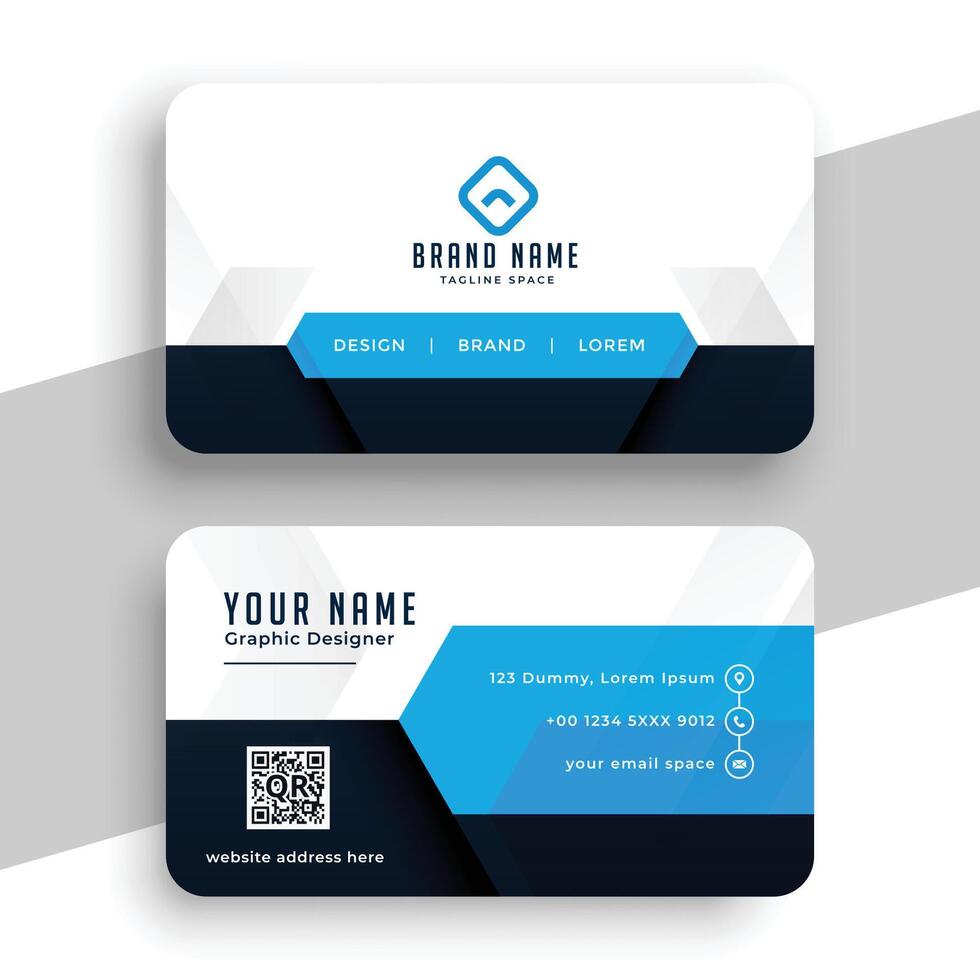 modern blue professional business card template design vector