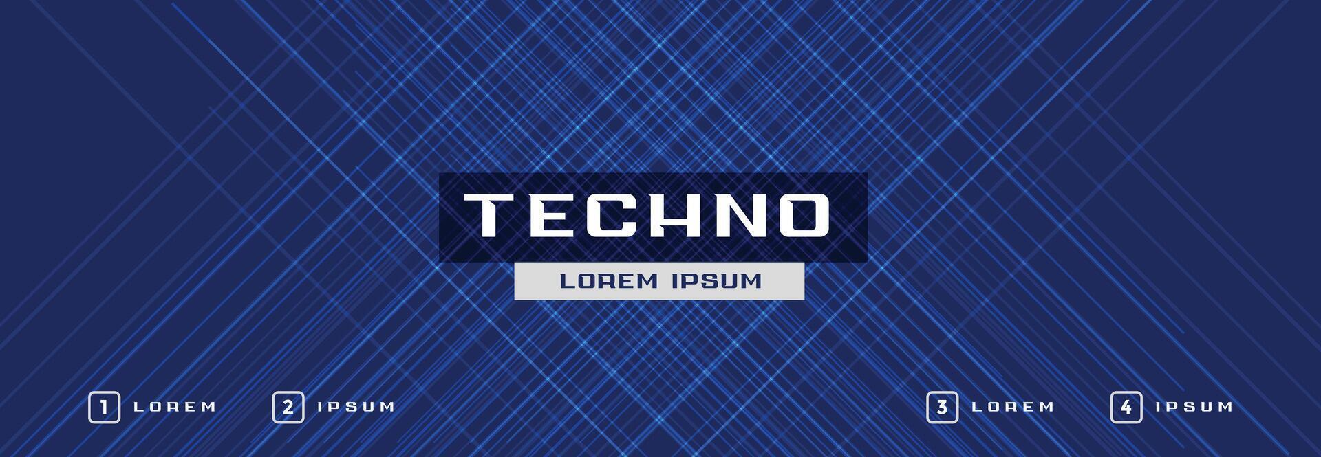 abstract technology blue glowing lines banner design vector