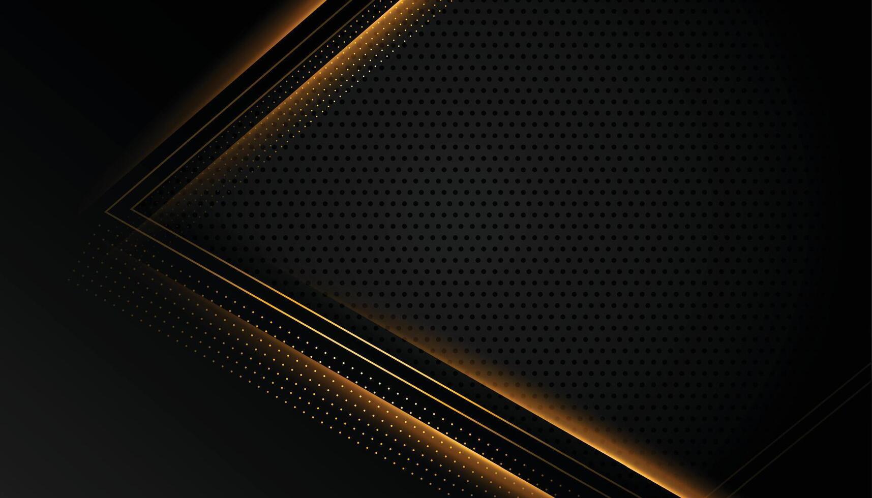 blacj dark background with shiny golden light lines vector