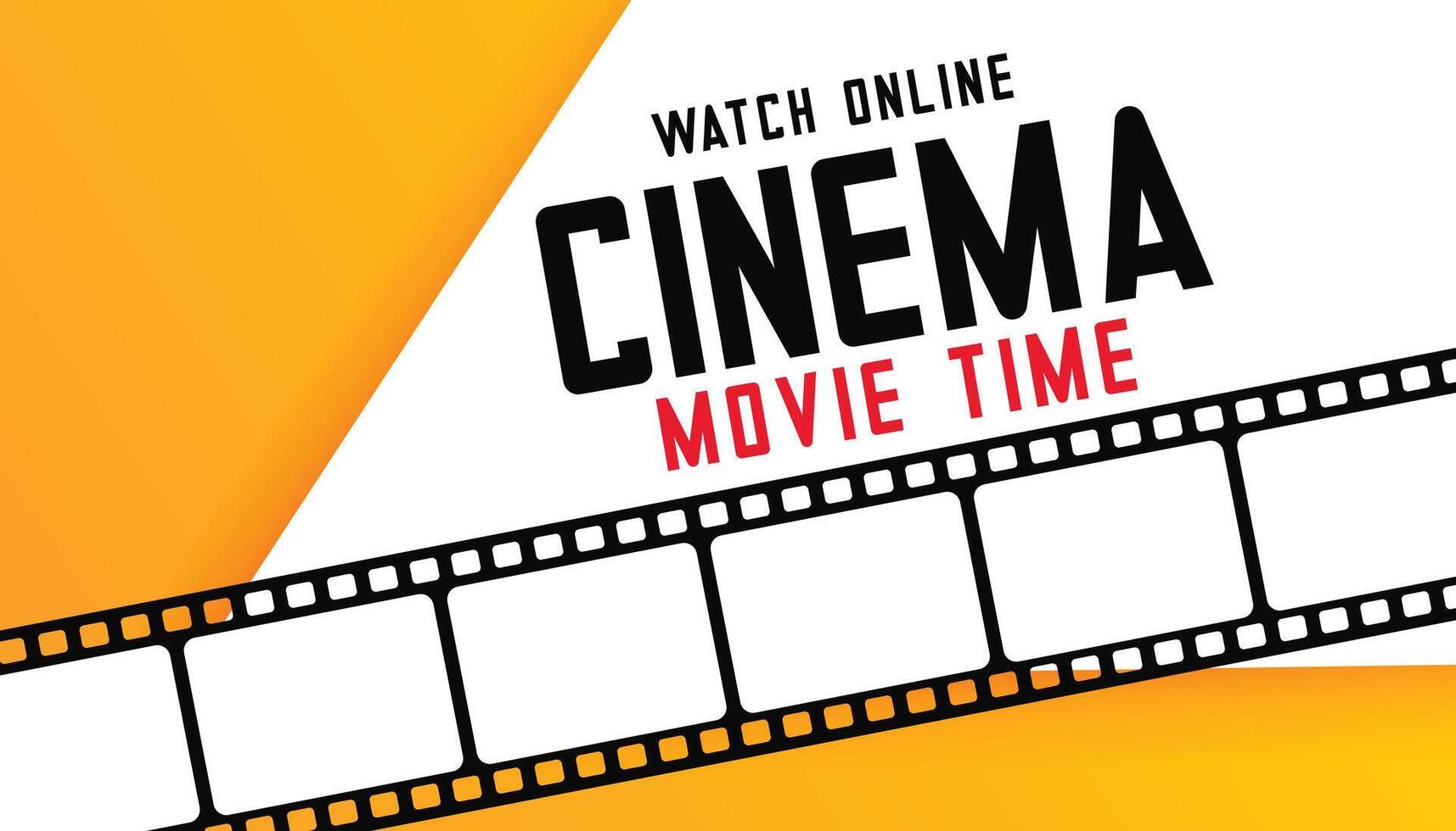 online digital cinema movie time background with film strip vector