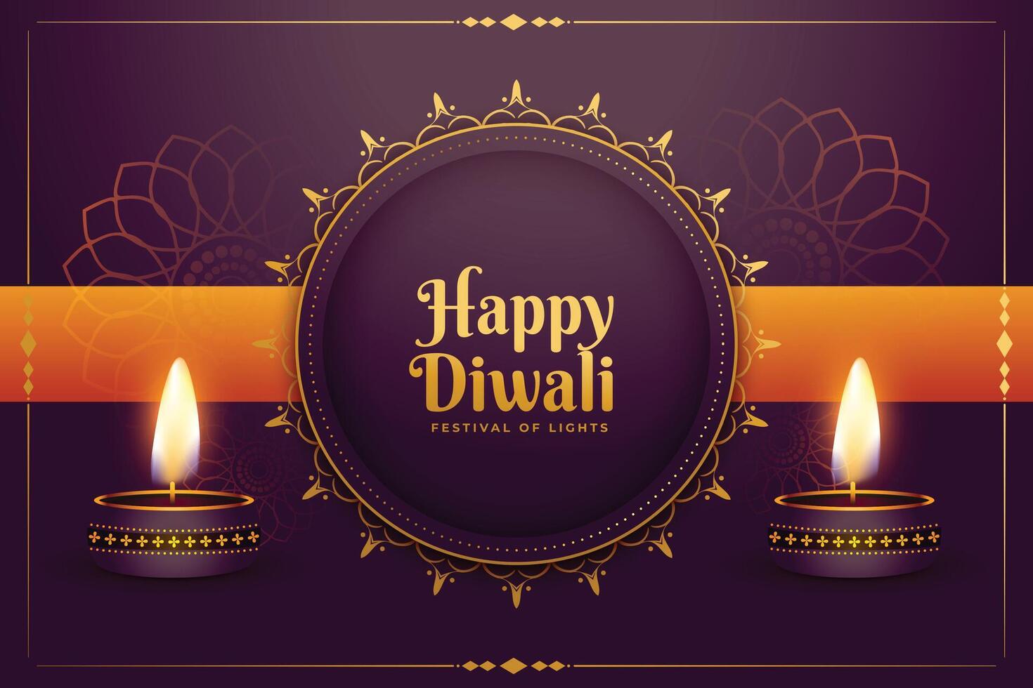 premium indian religious card for festival of lights vector