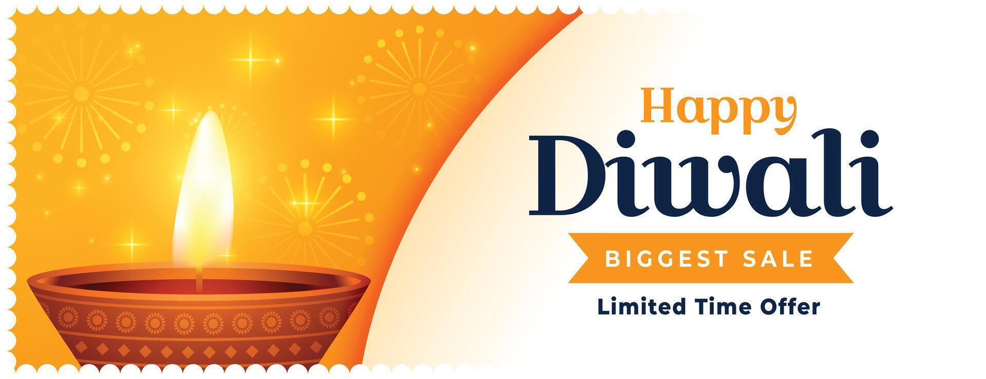 biggest sale and offer banner for festival of lights diwali vector
