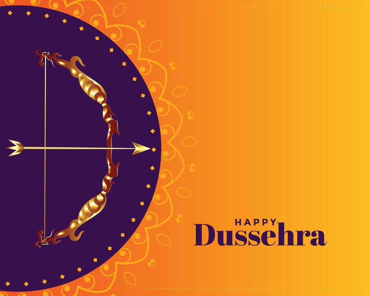 happy dussehra decorative greeting card design vector