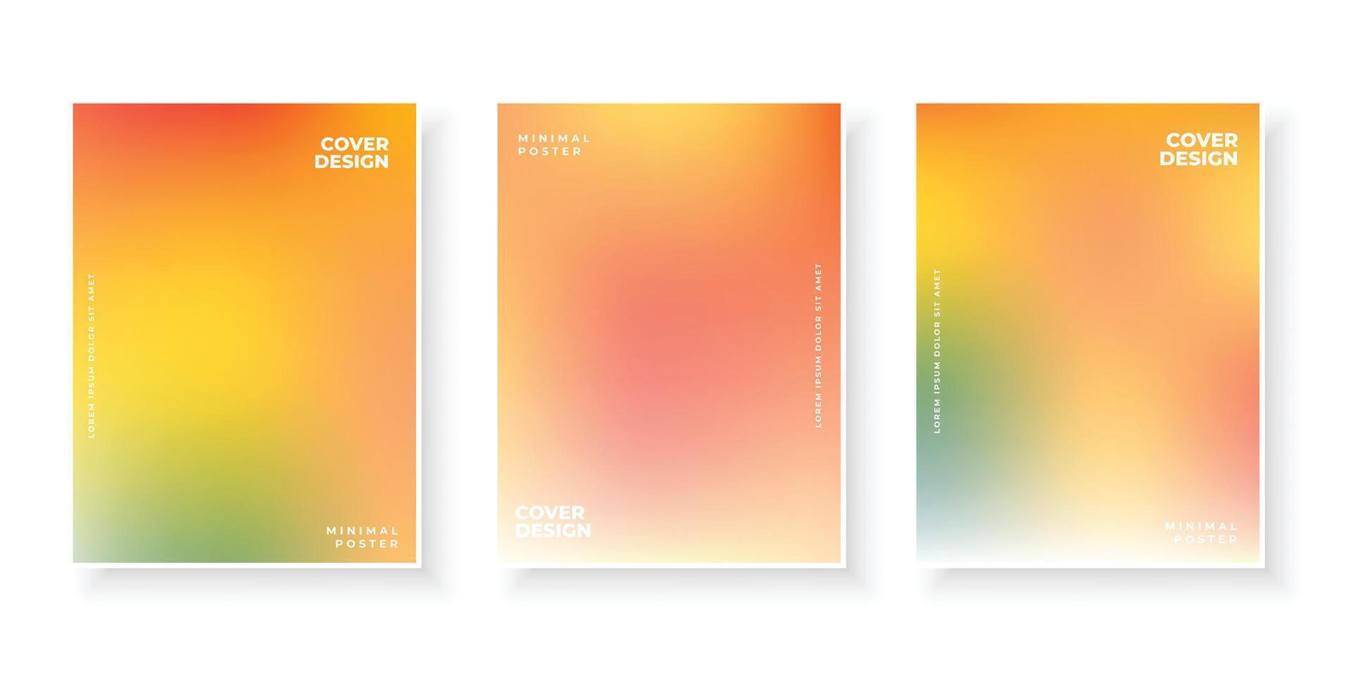 warm color gradient cover page template design vector