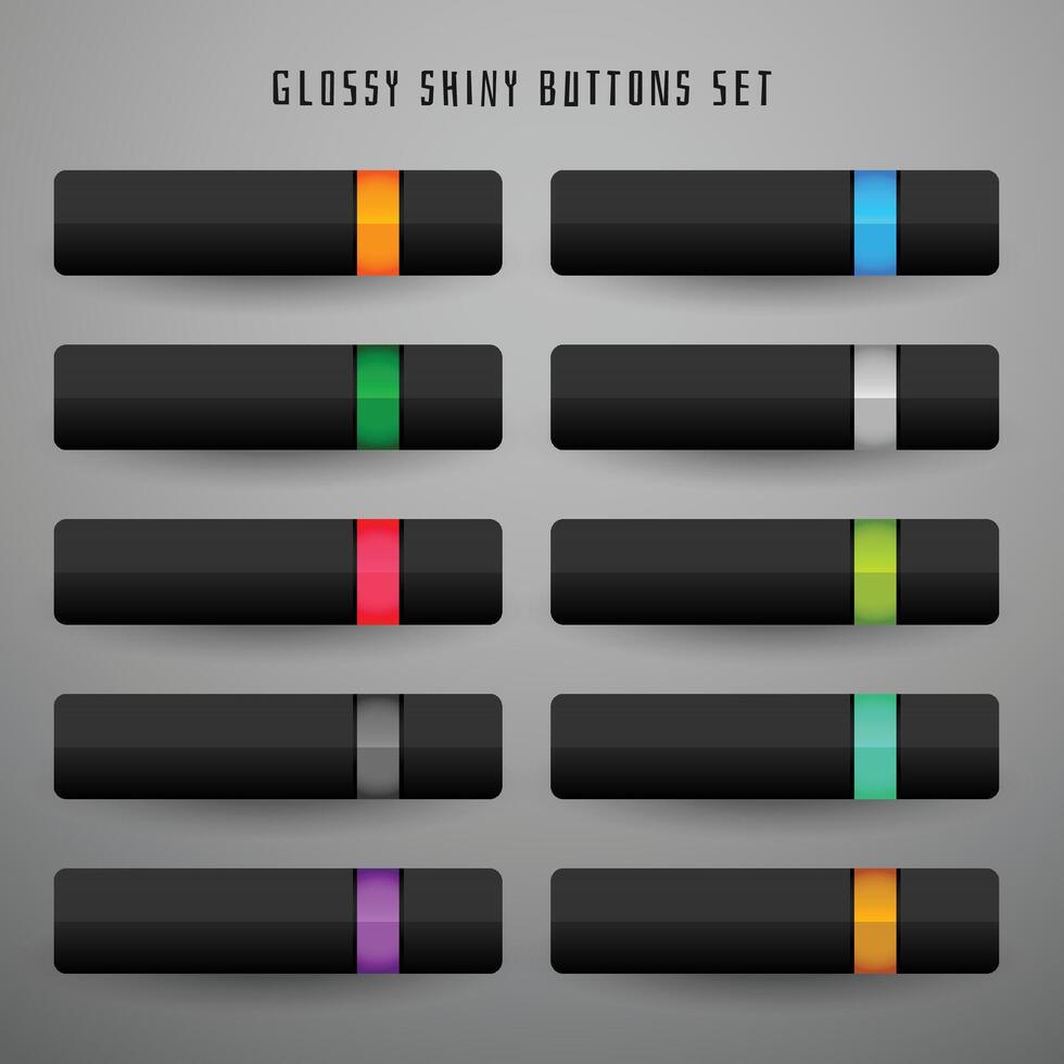 conjunto de oscuro tema web botones diseño vector
