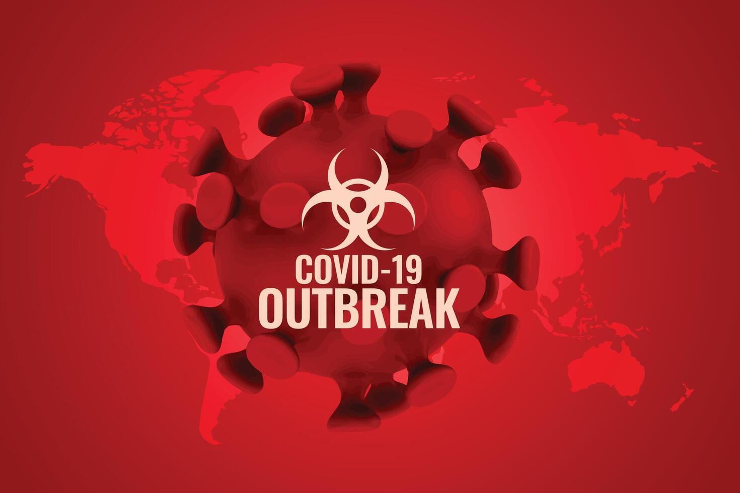covid19 outbreak background in red color scheme vector