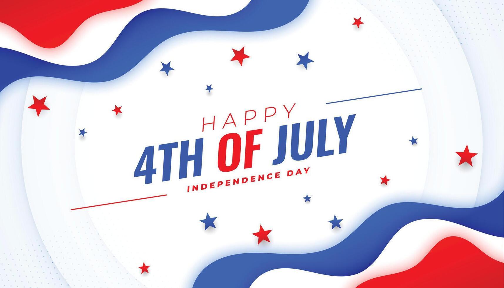 happy 4th of july independence day in wave style vector