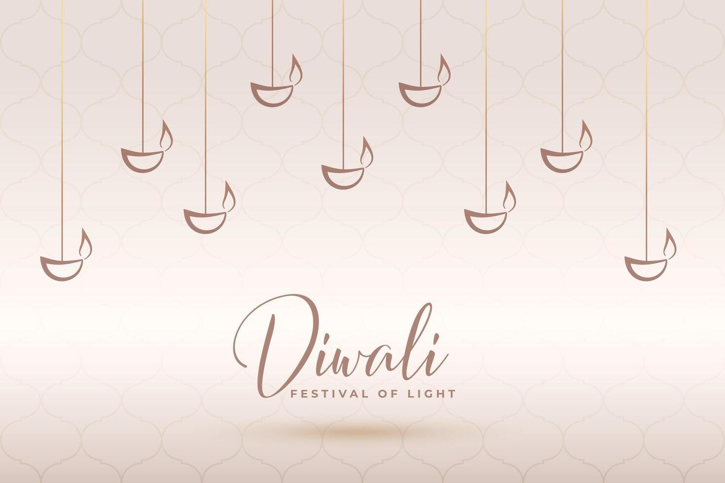 minimal shubh diwali banner with hanging lamps design vector