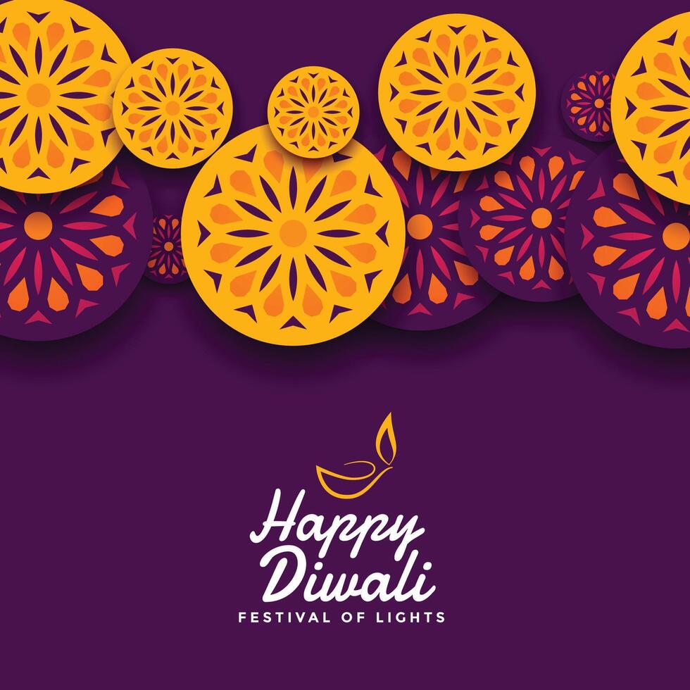 decorative happy diwali festival card design background vector