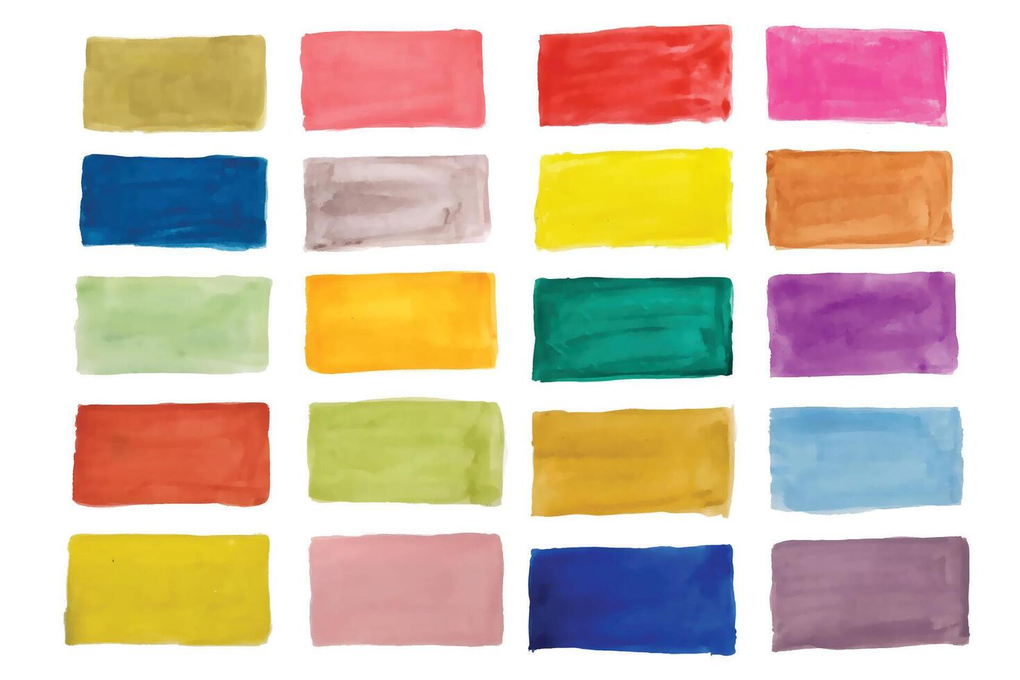 watercolor texture colorful rectangles design set vector