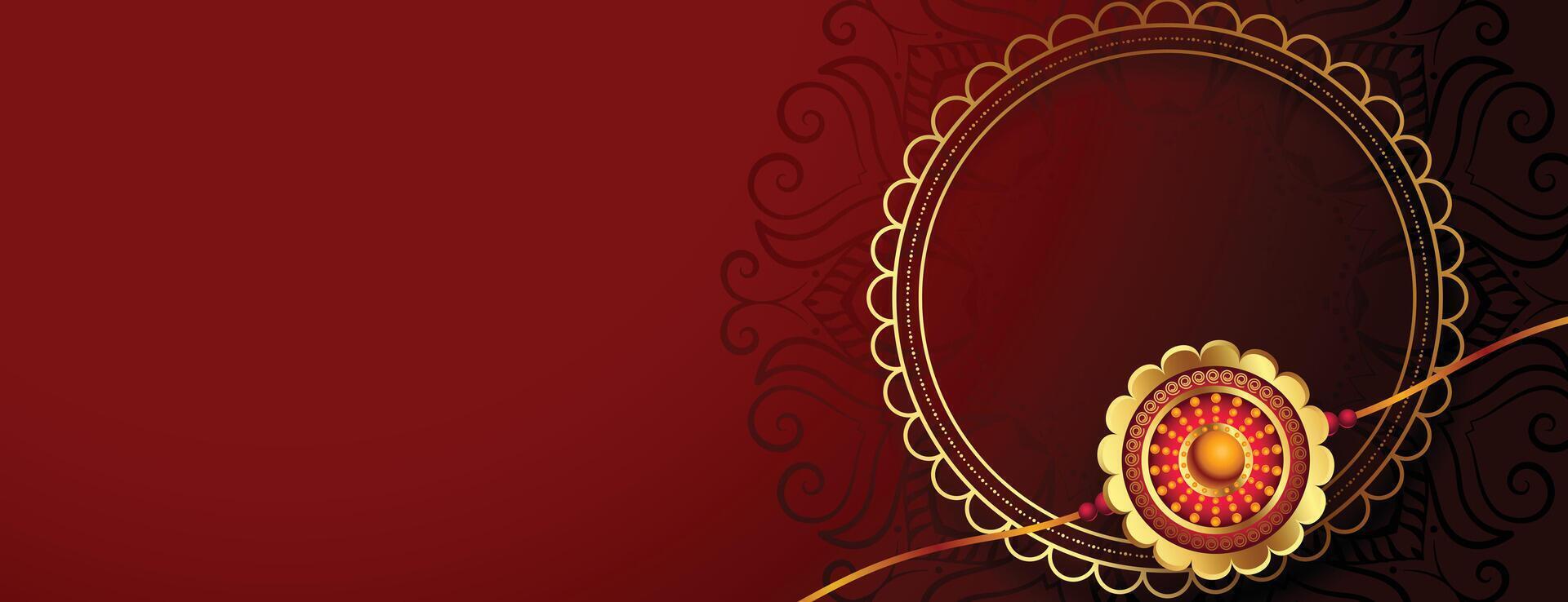 golden rakhi design for raksha bandhan festival vector