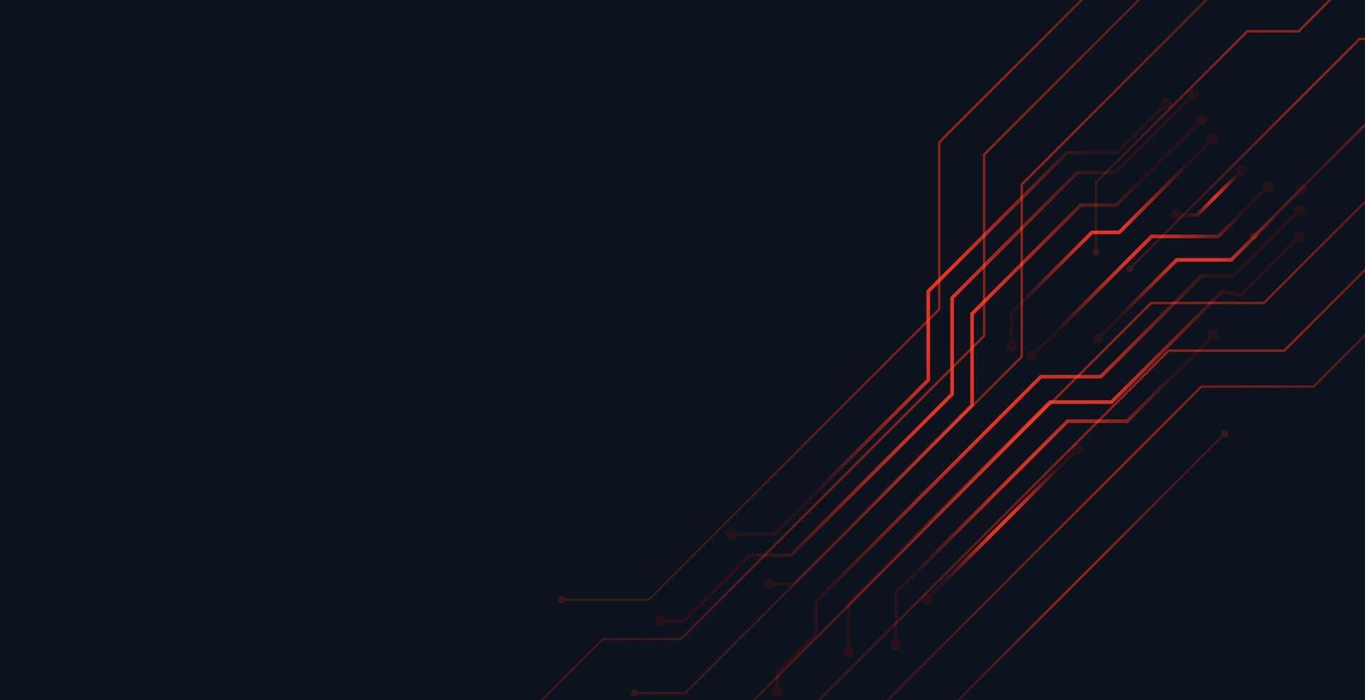 digital red circuit lines technology background design vector