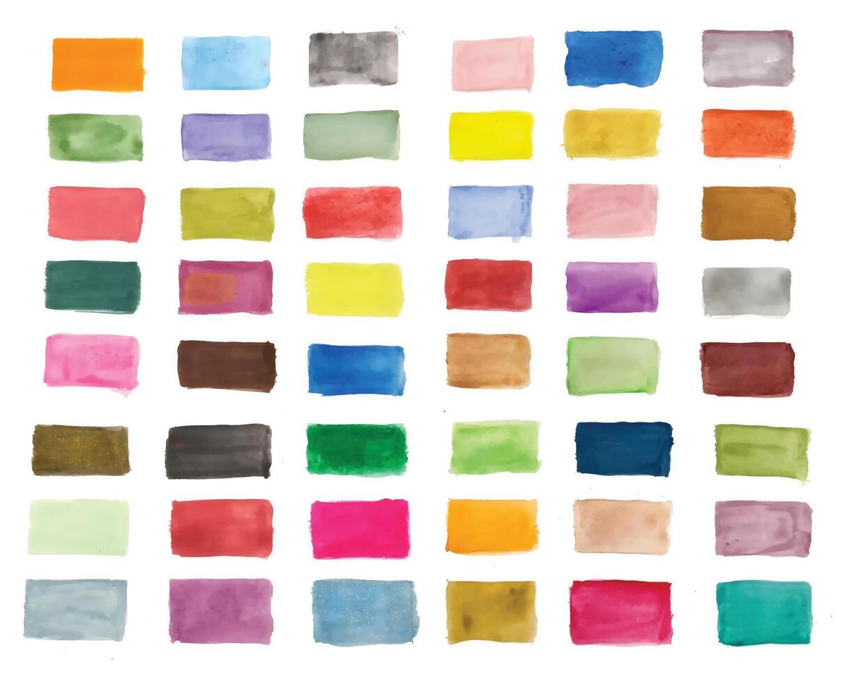 big set of hand painted watercolor textures in many colors vector