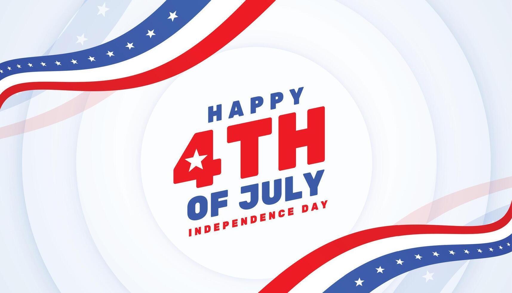 happy 4th of july independence day in unique wave style design vector