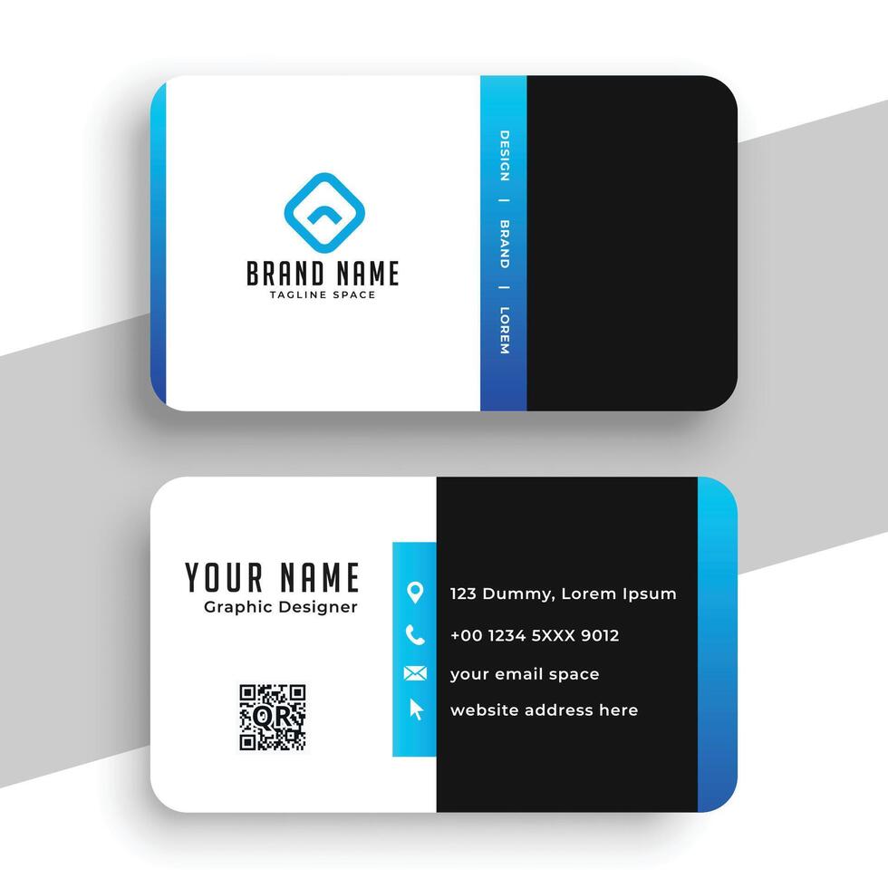 Modern black and white business card layout vector